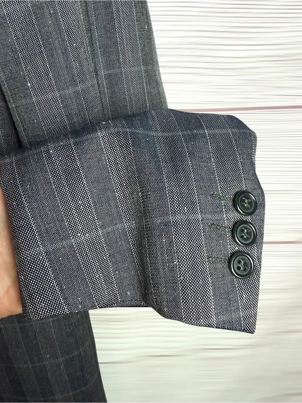 Pietrovanni Italy Wool Silk Suit Jacket Blazer Gray Blue EUR 52L US 42L